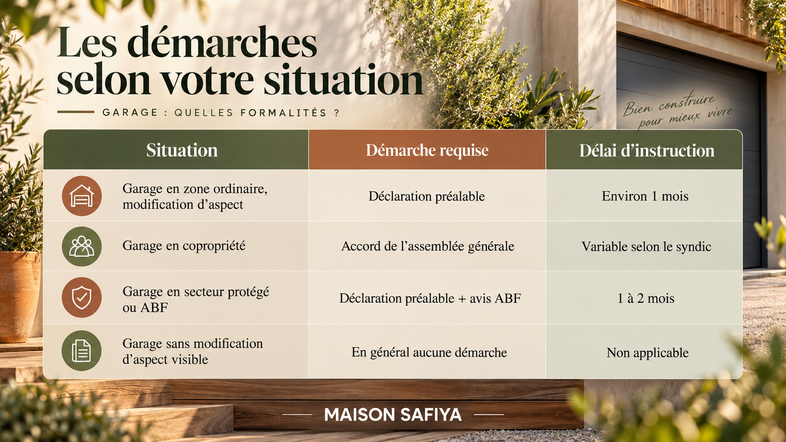 Les démarches pour votre garage