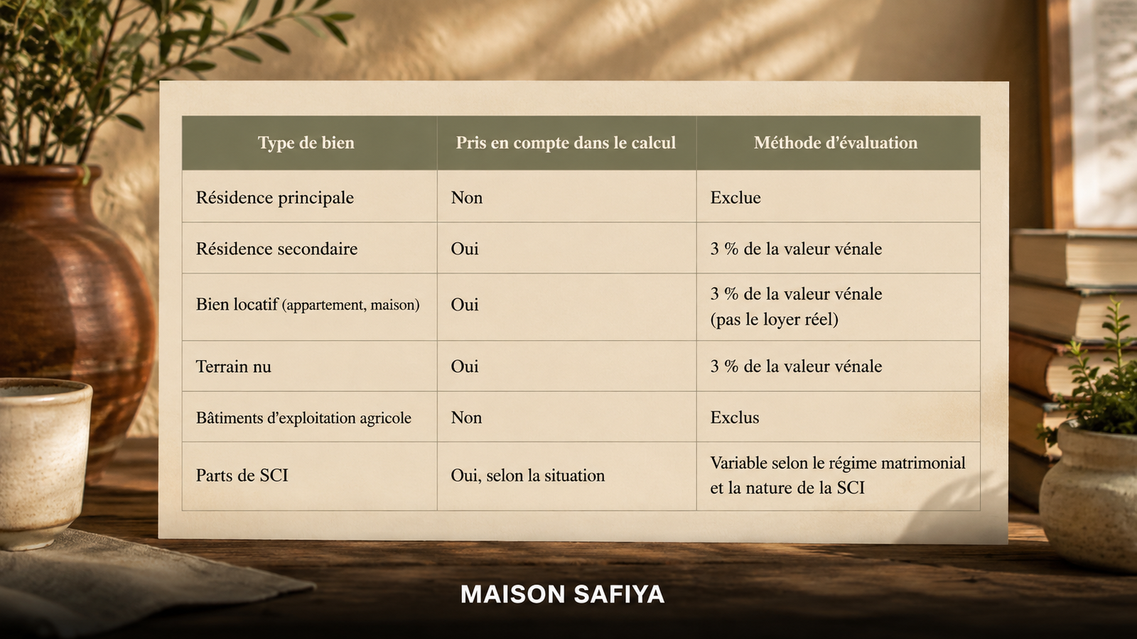 patrimoine selon type de bien